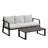 Silve 3 - Person Aluminum Silver Gray Outdoor Seating Group with Cushions