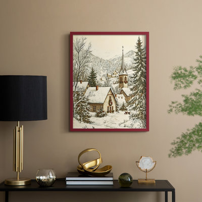 «Christmas Holiday Art Dxxi», reproduction d'art encadrée - bois massif