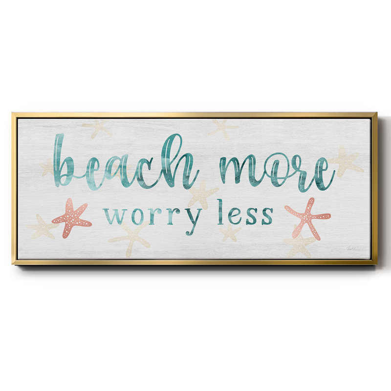 Beach More- Framed Canvas, 24" H x 60" W