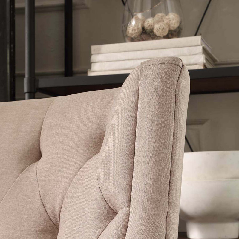 Barwood Upholstered Wingback Chair, Beige Linen