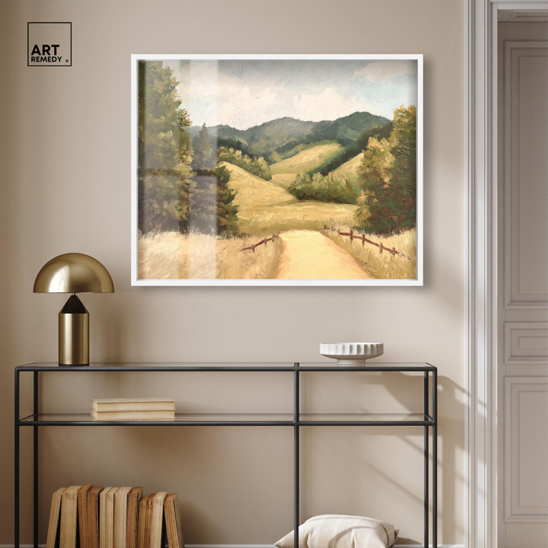 «Summer Fields Shadowbox Print» par Art Remedy, H 31 po x l 37 po, Blanc