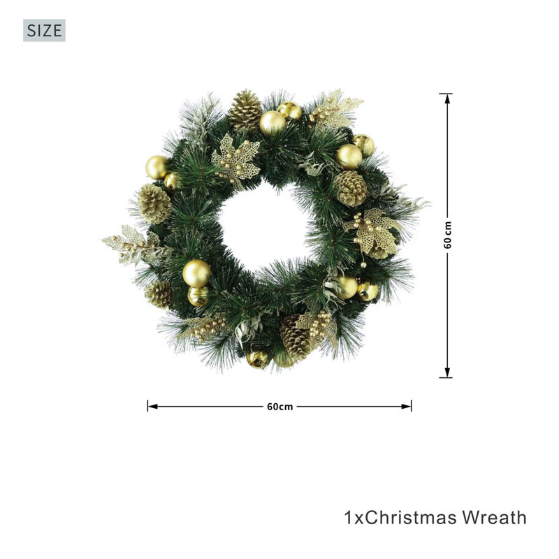 Collection de couronne de Noël artificielle - 60 cm