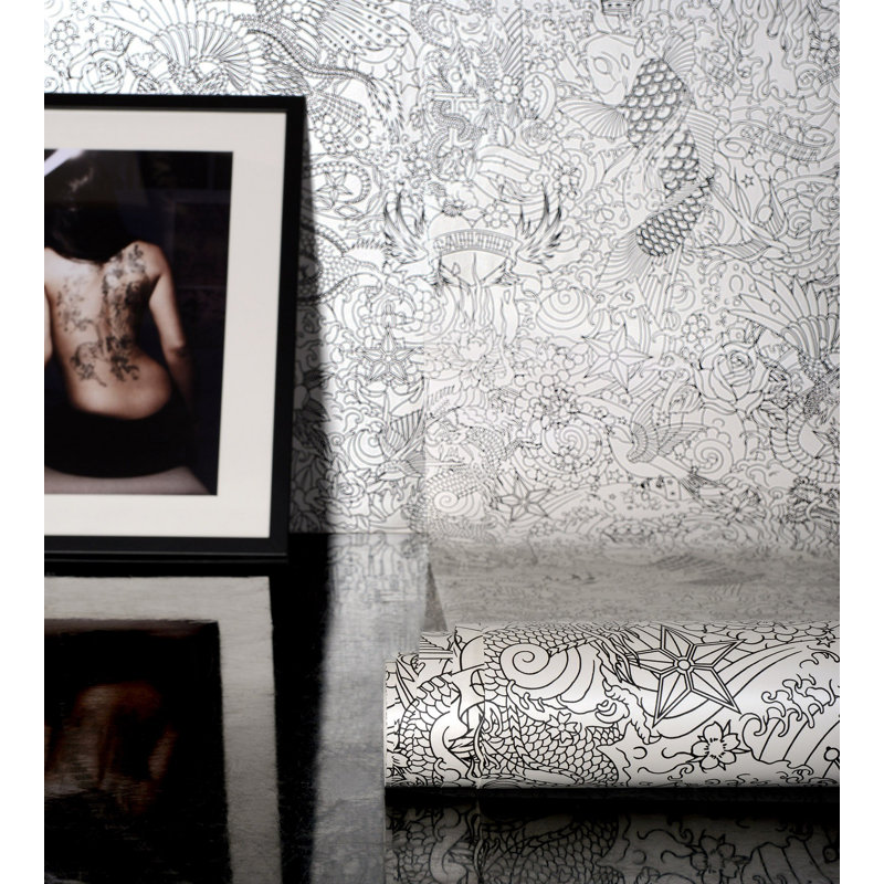 Les Papiers Wallpaper Double Roll, Noir