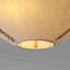 Plafonnier semi-encastré rond 3 lumières en tissu conique avec bordure décorative cousue