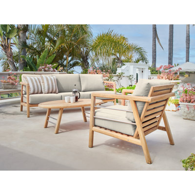 Daniele 4-Piece Teak Outdoor Patio Deep Seating Set