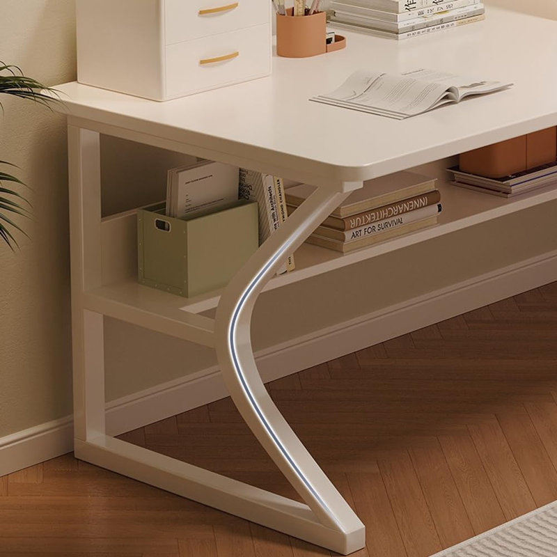 Metal Base Computer Desk, White