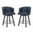 Swivel Upholstered Counter Stool With Metal Frame,-1906160405