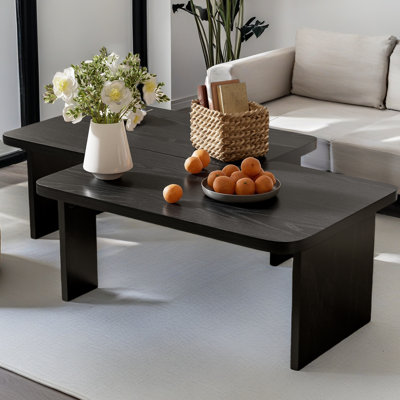 Modern Minimalist Coffee Table Set, Rectangle Coffee Table With Splicing Design, Multifunctional Combination Table For Living Room