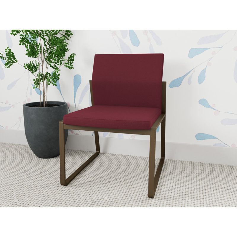 Chaise d'invité sans accoudoirs Gansett, Bronze, Tissu vin ouvert