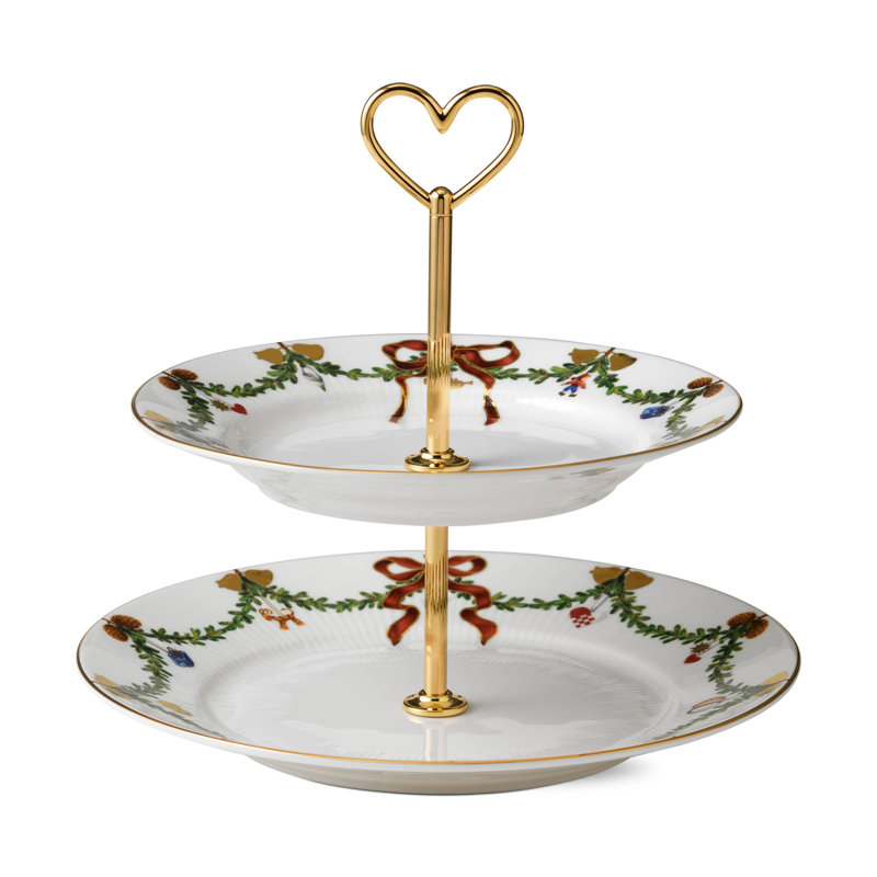 Royal Copenhagen Star Fluted Christmas Tiered Stand