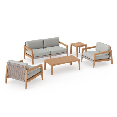 Outdoor Furniture Lakeside 4 Seater Patio Chat Set with Coffee Table & Side Table