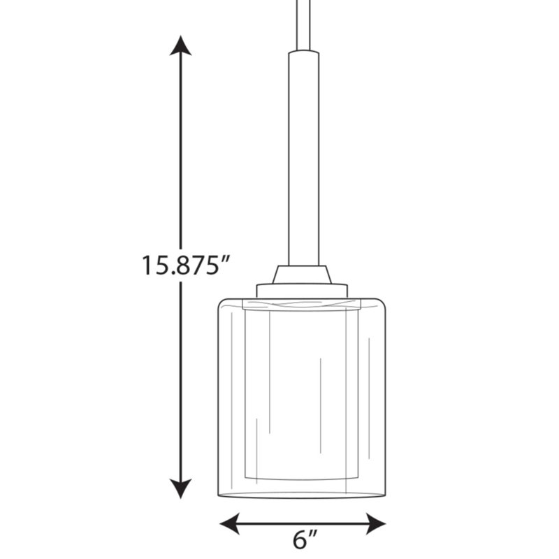 Luminaire suspendu cylindrique 1 lumière, Noir
