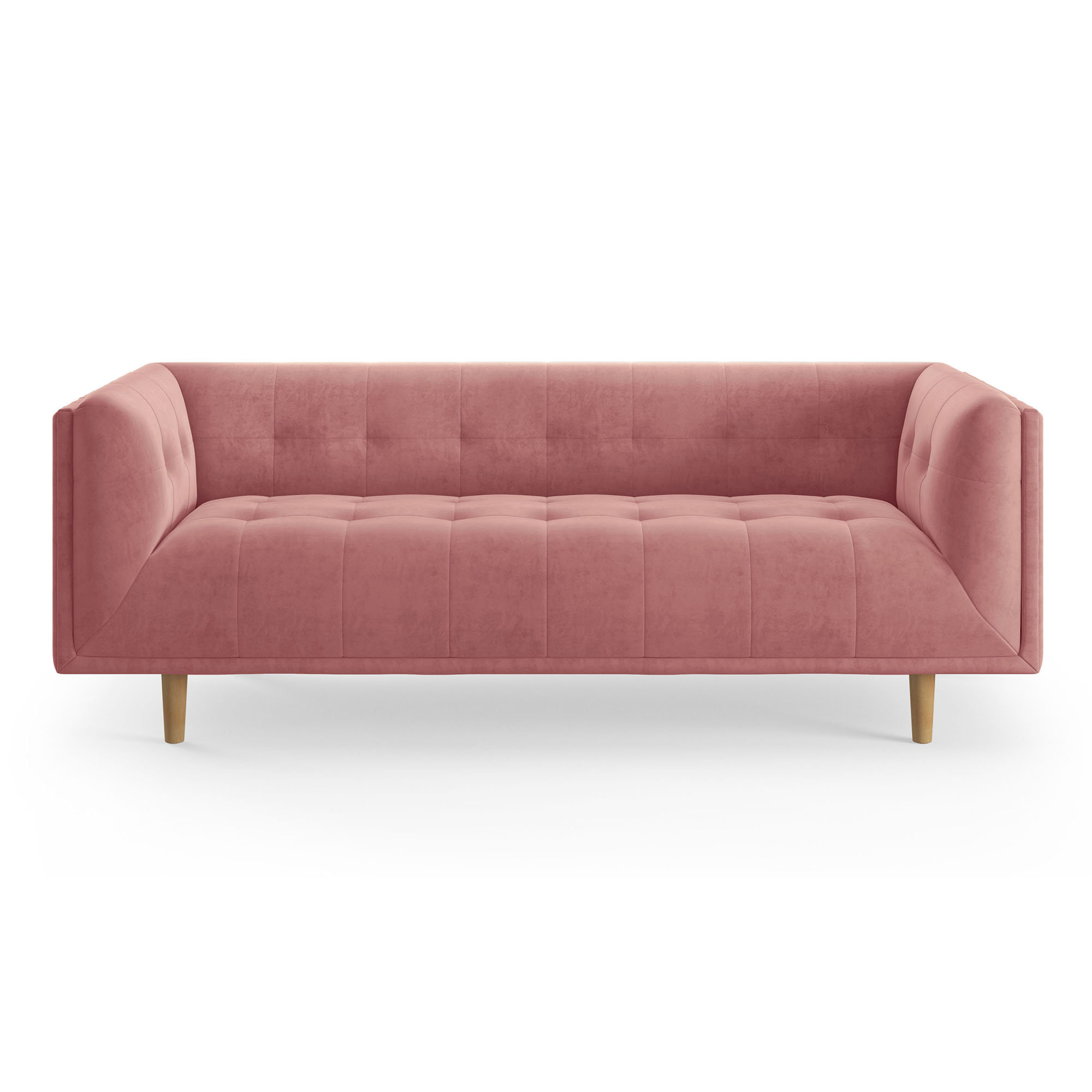 George 82'' Upholstered Sofa, Blush Velvet