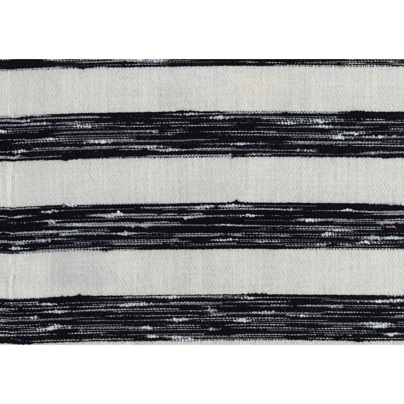 Repose-pieds rembourré en tissu noir et blanc Modern