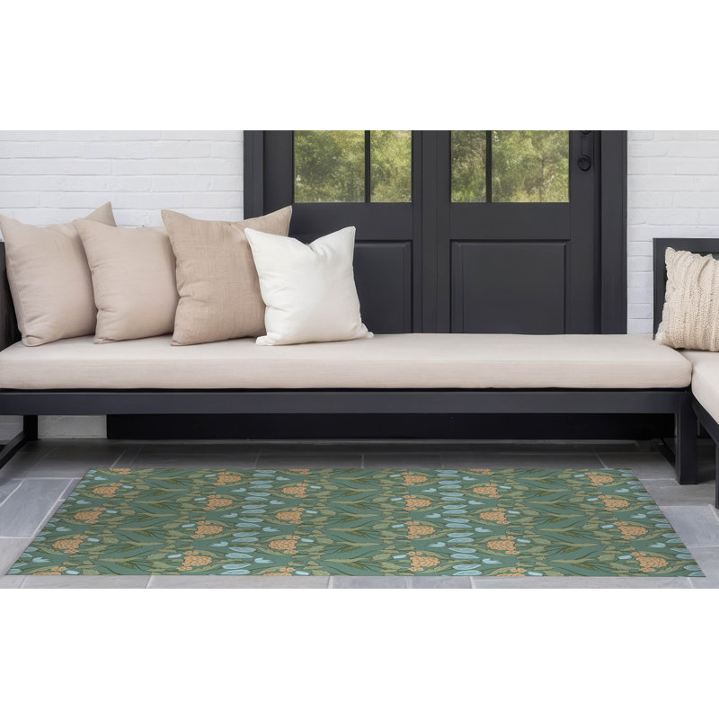 Piper Soft Step Outdoor Area Rug, Rectangle 10' x 8', Green