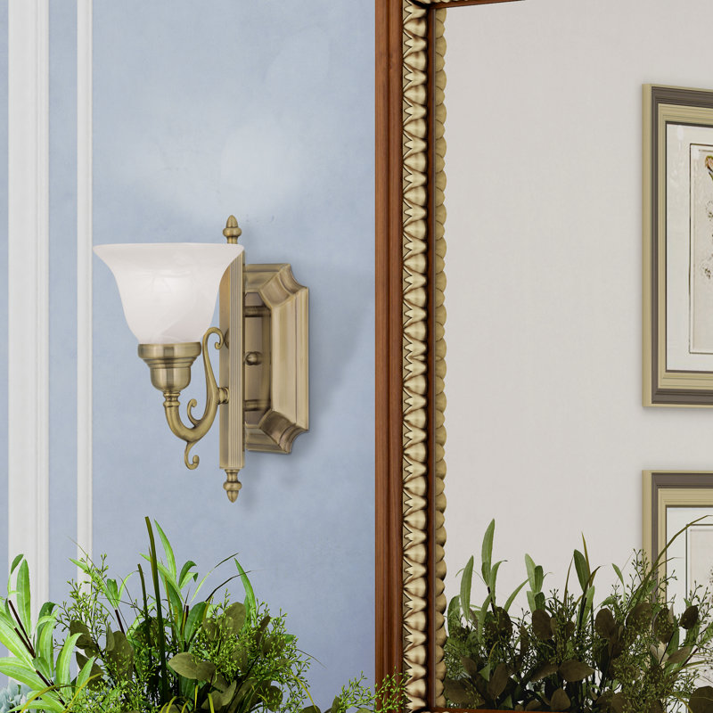 Christiansburg Steel Armed Sconce, Antique Brass