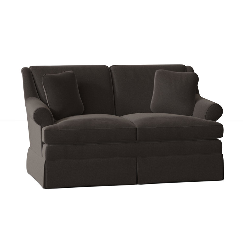 Connor Upholstered 59'' Loveseat, Handsome 45 Black Performance Twill, Yes