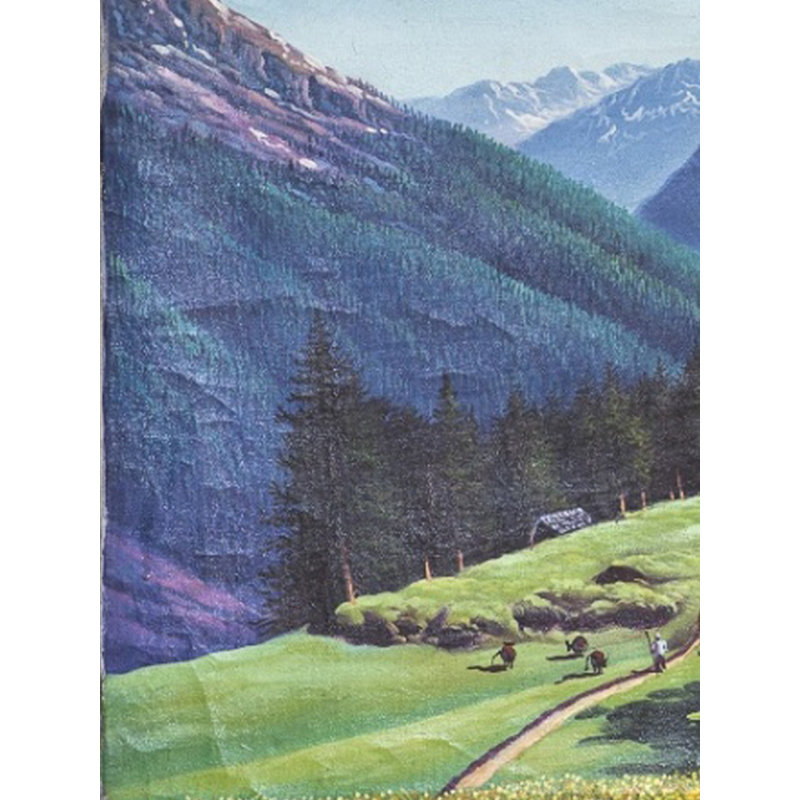 A Pahadi Shepherd Village | Oil On Canvas | By Dinesh Attry | With Frame