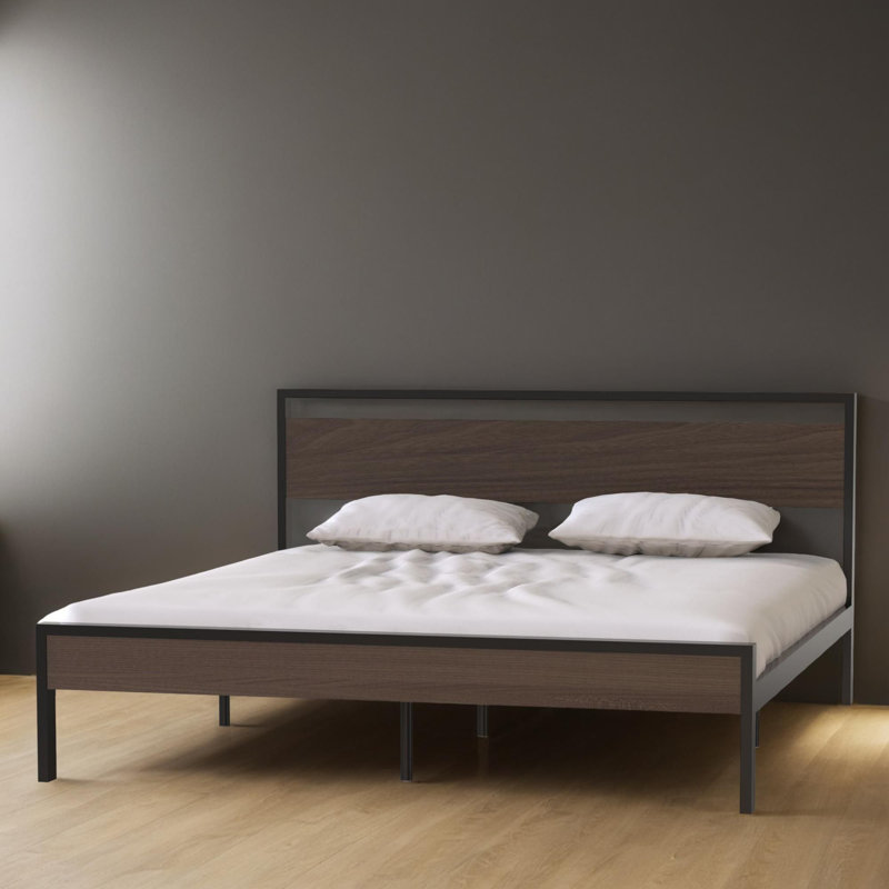 Padgett Platform Bed Frame, Walnut, Queen
