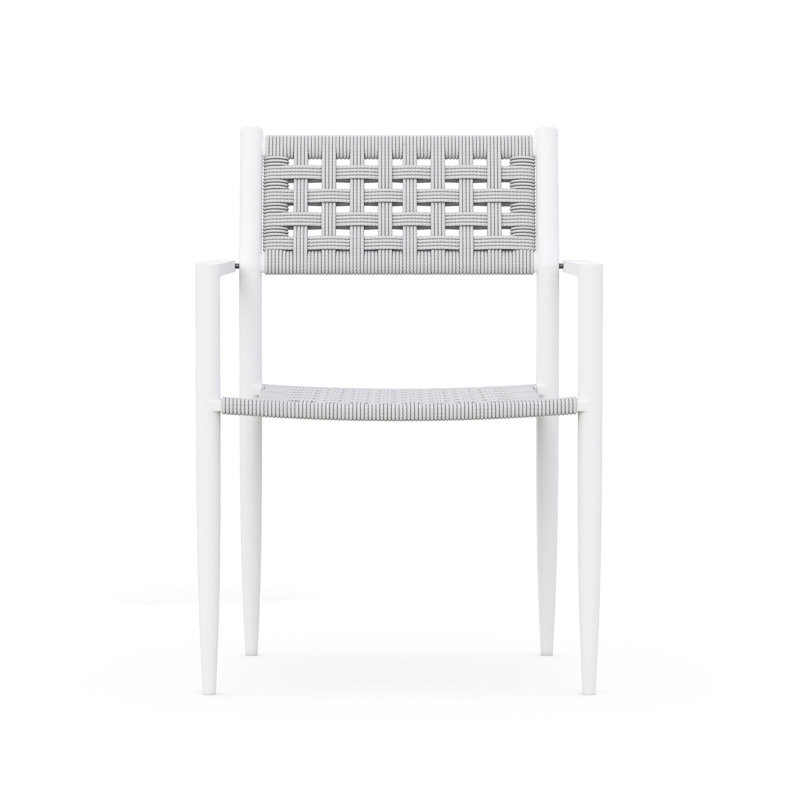Naples Dining Chair, Matte White/Pearl Gray