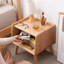 Table de chevet en bois massif de style nordique minimaliste moderne de 15,75 pouces, table d'appoint de salon, structure en hêtre, deux tablettes ouvertes, couleur bois naturel
