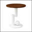 Ensemble de 2 tables gigognes de luxe, tables avec rangement pour le salon, conception ovale et ronde, centre blanc et table basse-900484559