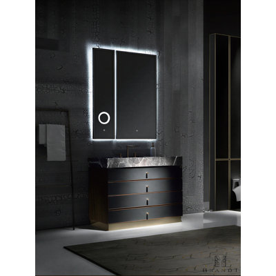 Tuscan- Modern Art Deco Oak Interior With Natural Grey Leather And Brushed Gold Steel Toe Kick