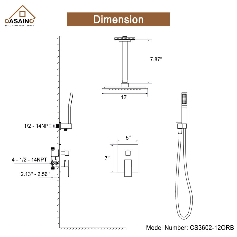 All-In-One Kit with Rough in-Valve, Oil Rubbed Bronze