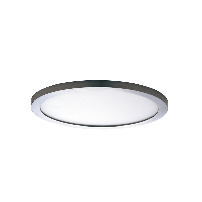 Methel LED Flush Mount, Satin Nickel, 0.5" H x 9" W x 9" D