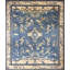 Tapis gris clair de grande taille à motif de bandes chinoises