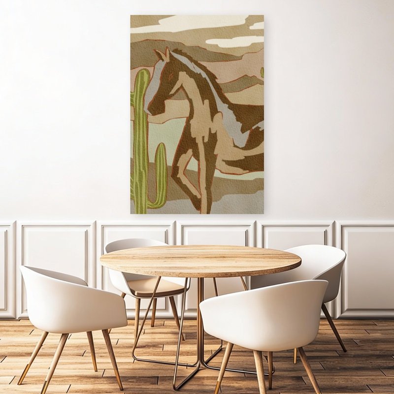 Art sauvage, paysage sauvage, cheval sauvage, cactus