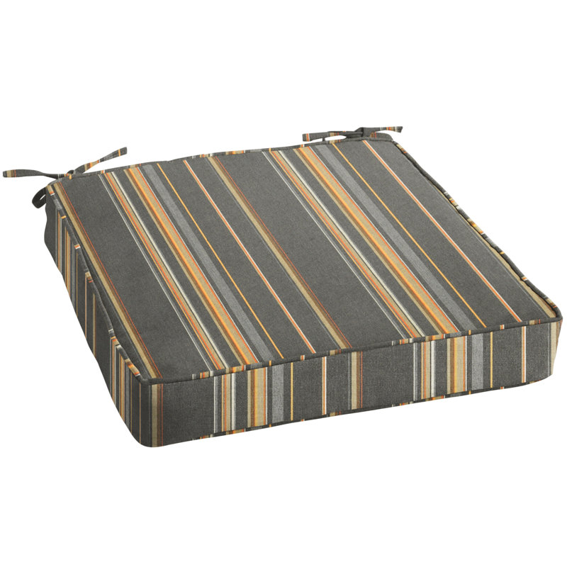 Shivers Outdoor 3'' Dining Chair Back Cushion, 19" W x 19" D, Multi Colored Stripes