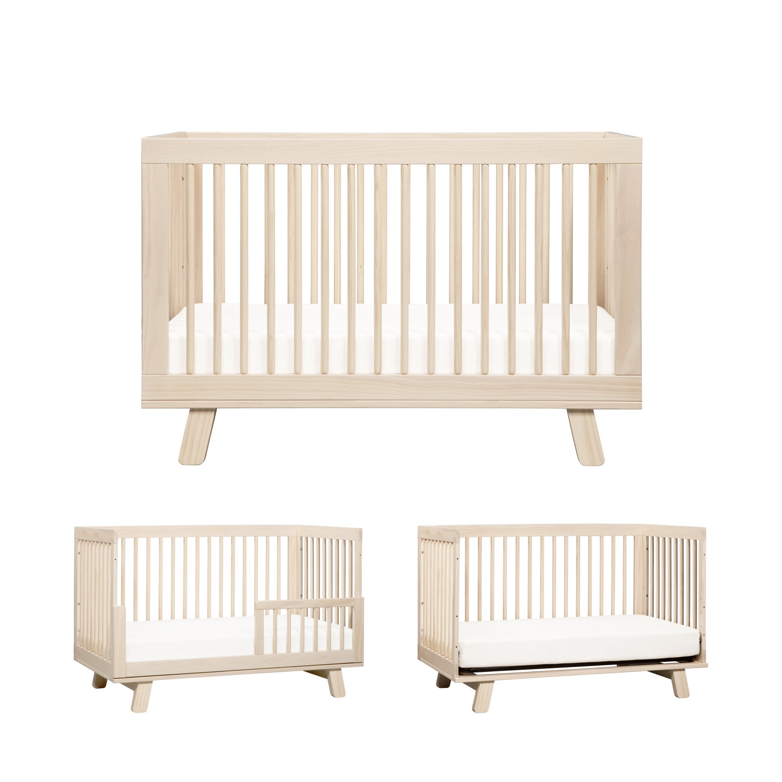 Hudson Pine 3-in-1 Convertible Crib, Washed Natural