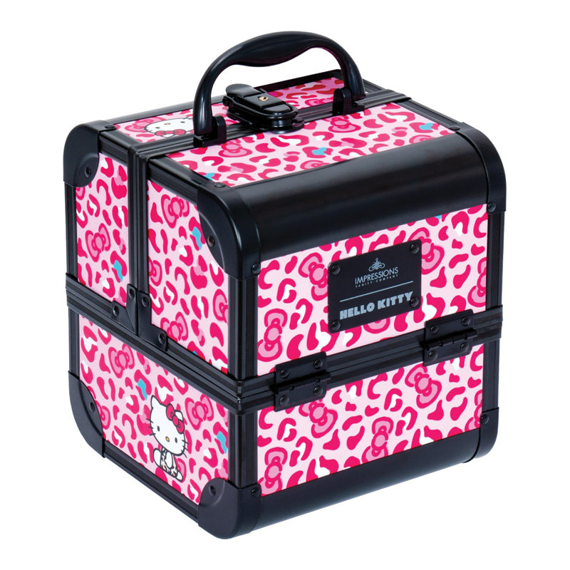 Hello Kitty SlayCube Makeup Travel Case with Durable Outer, Makeup Organizer Case in Portable Size, Black Pink