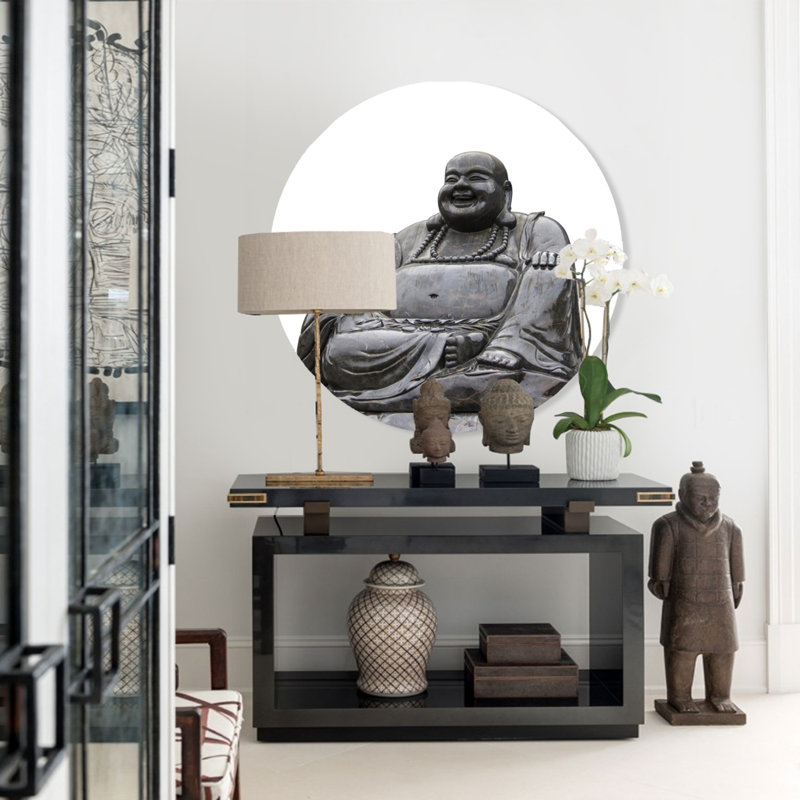 Happy Budha! Print, 46" H x 46" W x 1" D, Aluminum