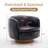 35" Wide Modern Swivel Faux Leather Upholstered Barrel Chair-1961733592
