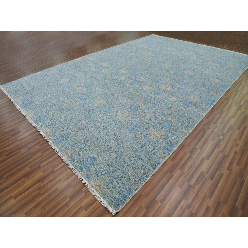 Verah One-of-a-Kind 11'10" X 17'10" New Age Wool Area Rug Blue