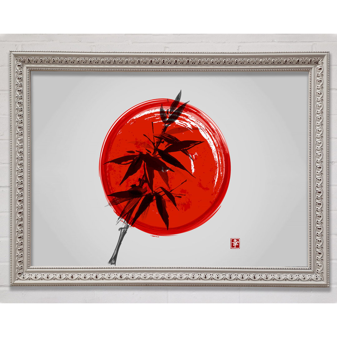 Bamboo Against The Red Sun - Einzelne Bilderrahmen Kunstdrucke