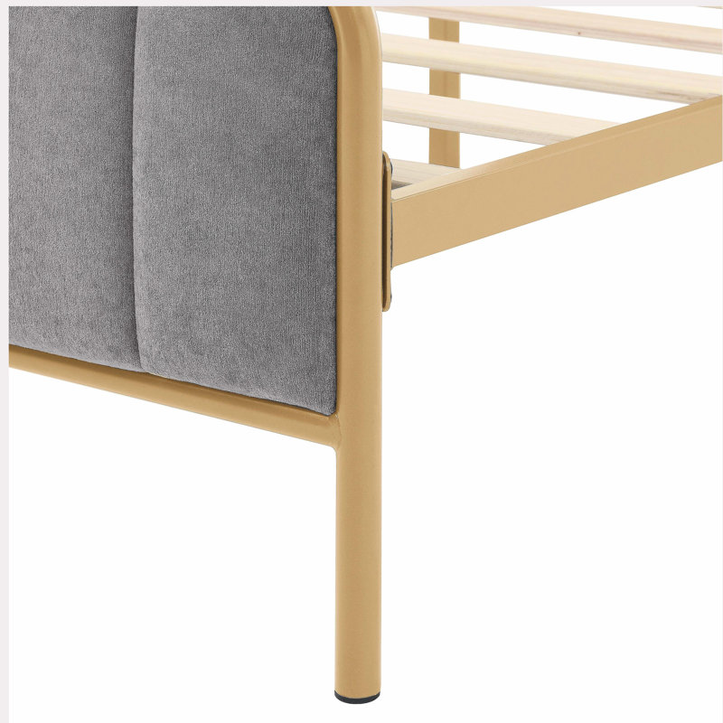 Structure de lit tapissier pour grand lit, Gris