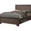 Très grand lit oriental 5 avec finition taupe délavée, grain de chêne naturel et couleur encadrée, bois