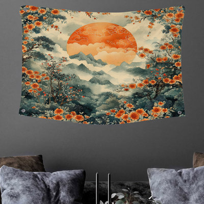 Tapisserie murale paysage japonais - Décoration murale nature