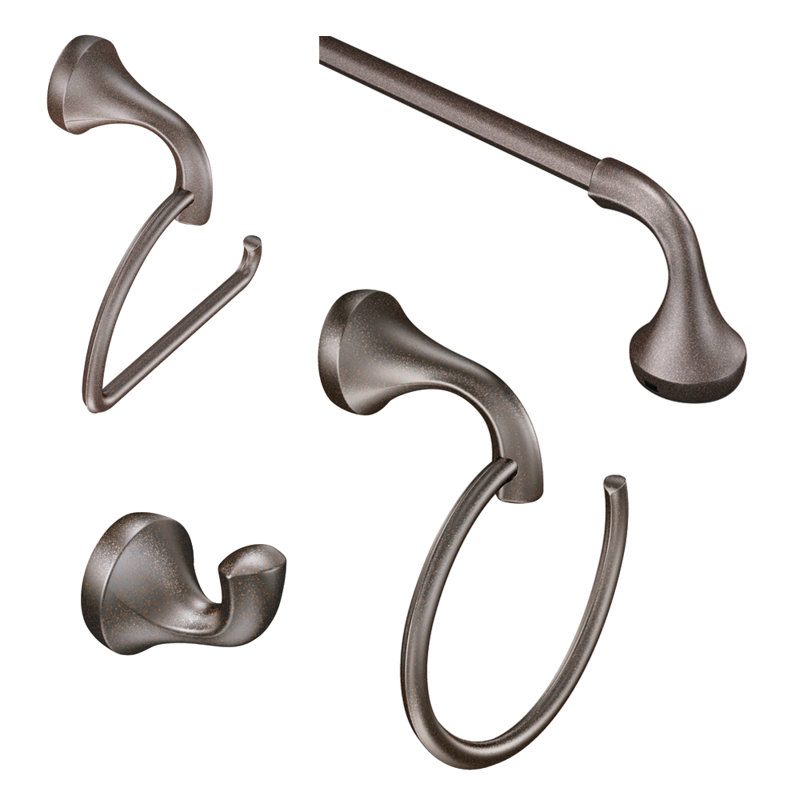 Ensemble de quincaillerie de salle de bain 4 pièces Eva, Bronze huilé