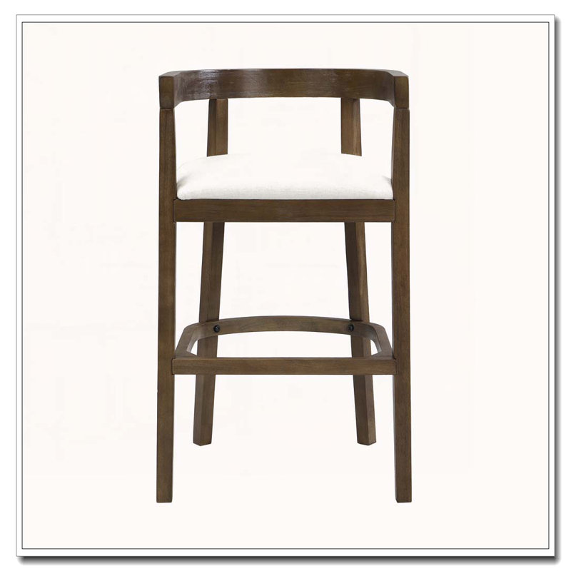 Tabouret de comptoir en bois d'hévéa, Chêne
