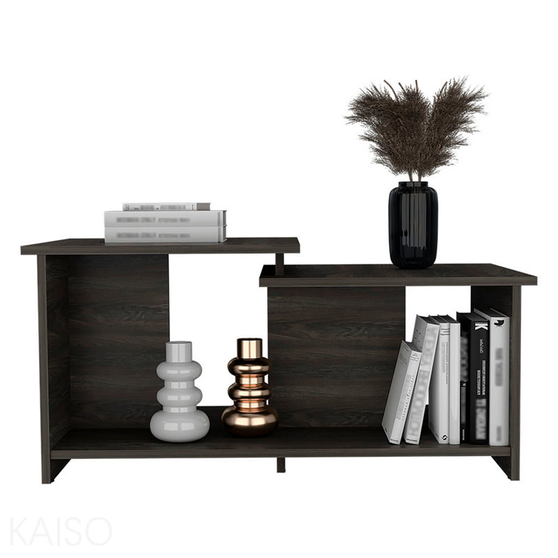 Espresso Coffee Table With Lower Open Shelf