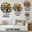Horloge murale rétro tournesols-765692657
