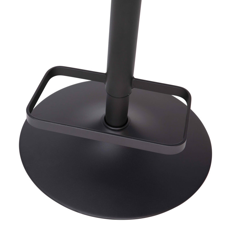Amberlie Modern Upholstered Adjustable-Height Barstool with Footrest by Flash Furniture, 1, Black, Black