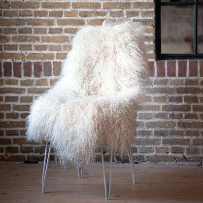 Ammiel Solid Colour Sheepskin Hand Woven 50cm X 95cm Area Rug