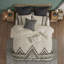 Ensemble de literie 3 pièces Modern Boho, housse de couette en coton et lin avec taies décoratives 3 pièces