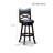 30" Bar Height X-Back Swivel Stool, Natural Finish Fabric Seat-2134066924-2134066913