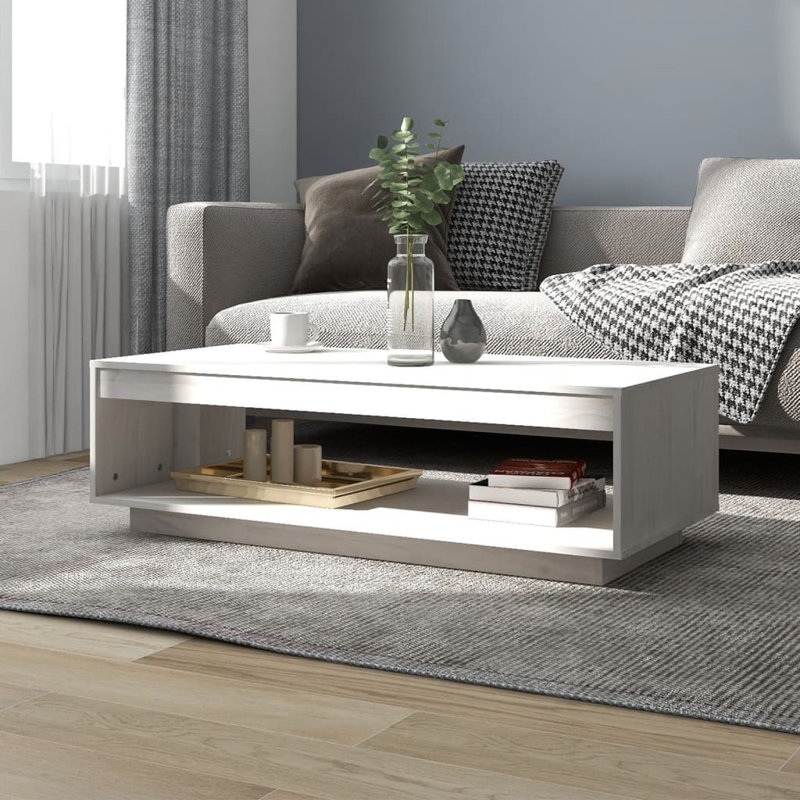 Brixxon Solid Wood Frame Coffee Table, White